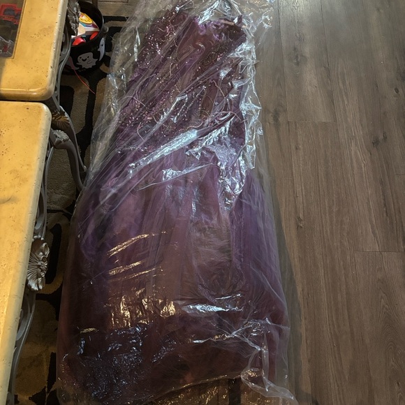 Elegant Purple High Low Dress